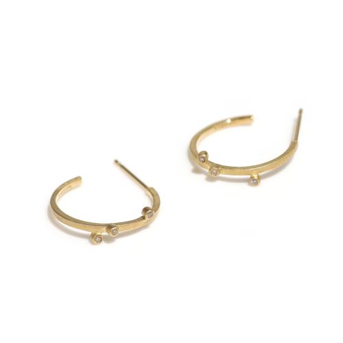 ＜HASUNA＞4月誕生石 eclat DIA フープピアス #2