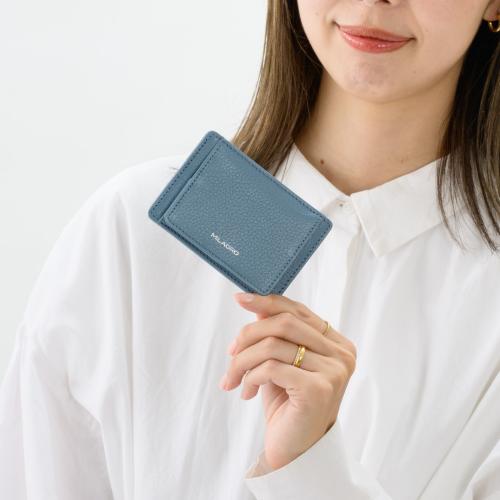 ＜ミラグロ＞シュリンクレザー・薄型コイン&パスケース