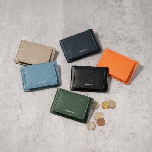 ＜ミラグロ＞シュリンクレザー・薄型コイン&パスケース