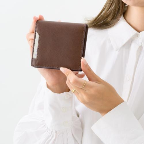 ＜ミラグロ＞イタリアンオイルドレザー・薄型コンパクト財布