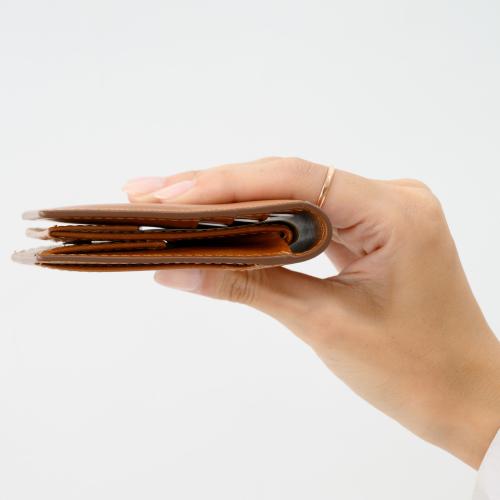 ＜ミラグロ＞イタリアンオイルドレザー・薄型コンパクト財布