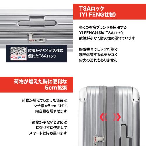 ＜SWISS MILITARY＞CYGNUS 98L／無料預入可／5cm拡張／スーツケースカバー付／ネームタグ付