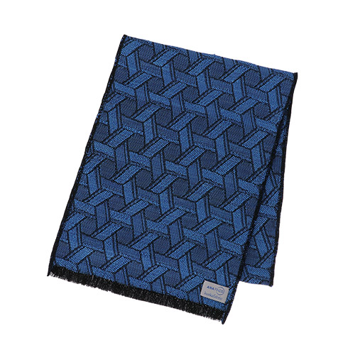 ＜ANA FINDS＞kuska fabric シルクショートマフラー（ブルー）