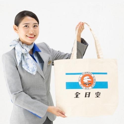 ＜ANAオリジナル＞レトロモチーフ 横型トートバッグ（モヒカンブルー）