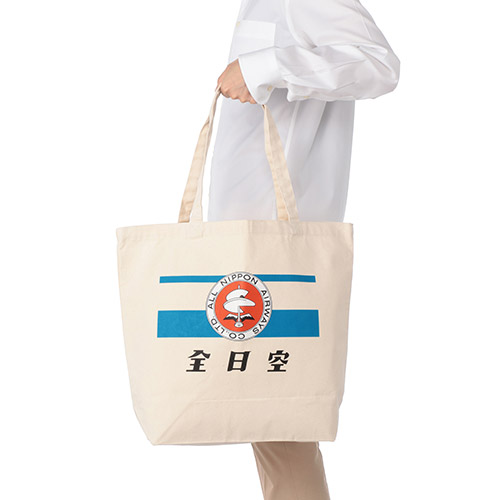 ＜ANAオリジナル＞レトロモチーフ 横型トートバッグ（モヒカンブルー）