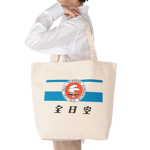 ＜ANAオリジナル＞レトロモチーフ 横型トートバッグ（モヒカンブルー）