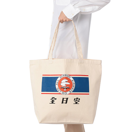 ＜ANAオリジナル＞レトロモチーフ 横型トートバッグ（ネイビー）