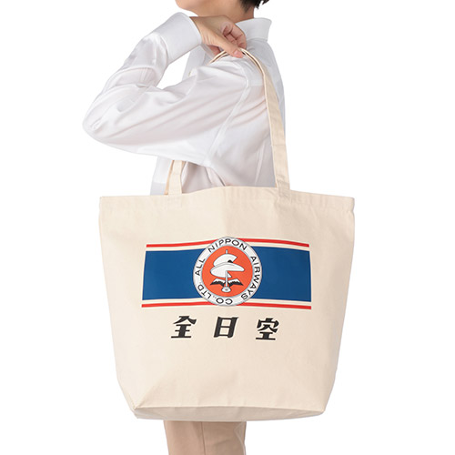 ＜ANAオリジナル＞レトロモチーフ 横型トートバッグ（ネイビー）