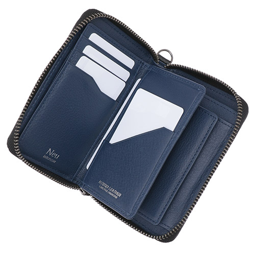 ＜ノイインテレッセ＞シャッテン2.0　ラウンドファスナーミドルウォレット中ベロ付