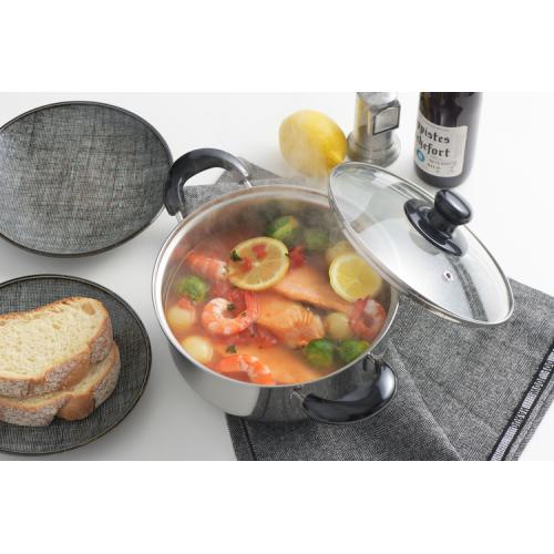 ＜ヨシカワ＞クイックルックベーシック　両手鍋20cm