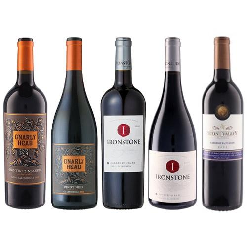 【送料当社負担】カリフォルニアワイン品種飲み比べ赤ワイン5本セット