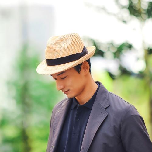 ＜田中帽子店＞ディーノ　麦わら中折れハット