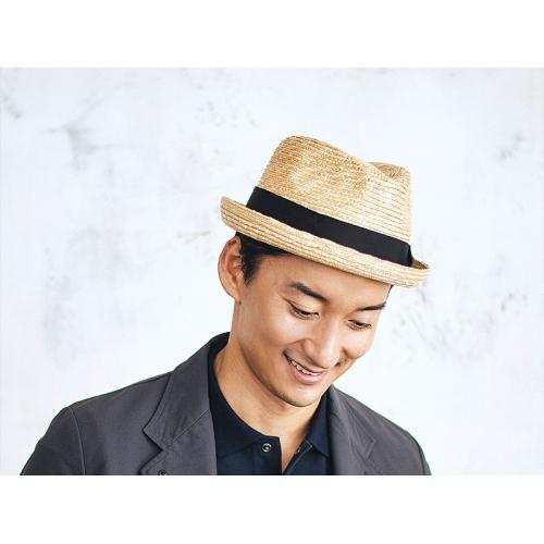 ＜田中帽子店＞マレク　麦わらオールアップハット