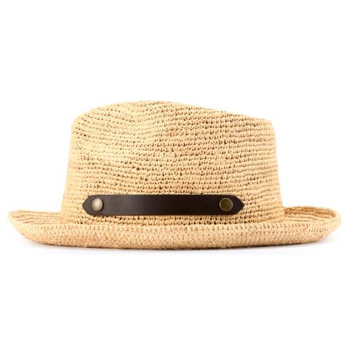 ＜田中帽子店＞ポーロ２　ラフィア中折れハット