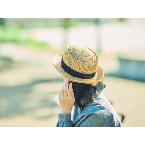 ＜田中帽子店＞ブリス２　ラフィアポークパイハット