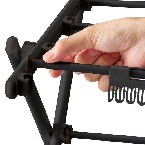 ＜ベストコ＞コンパクトスタンド物干し　ブラック