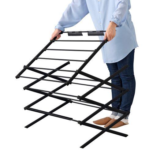 ＜ベストコ＞コンパクトスタンド物干し　ブラック