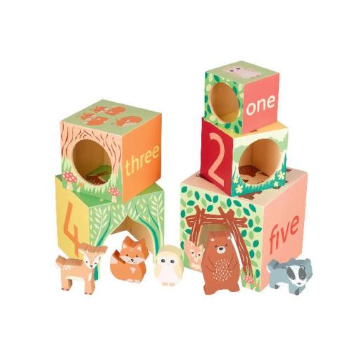 ＜Orange Tree Toys＞森のどうぶつ スタッキングキューブ