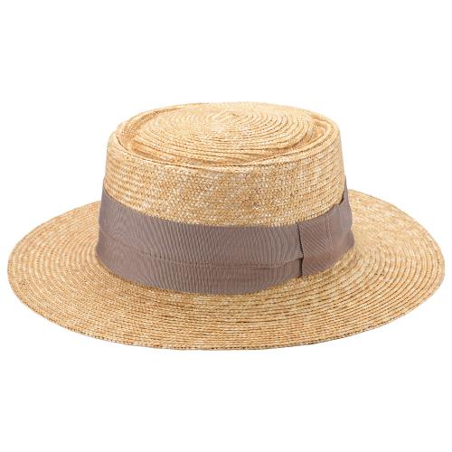 ＜田中帽子店＞アルマ 麦わらつば広ポークパイハット