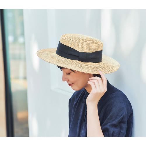 ＜田中帽子店＞アルマ 麦わらつば広ポークパイハット