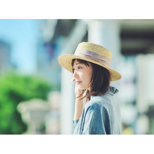 ＜田中帽子店＞アルマ 麦わらつば広ポークパイハット