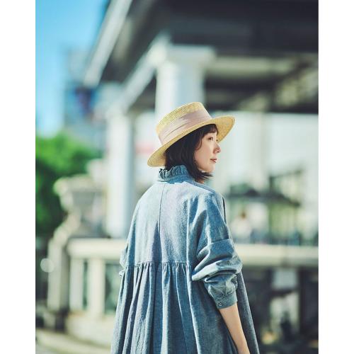 ＜田中帽子店＞アルマ 麦わらつば広ポークパイハット