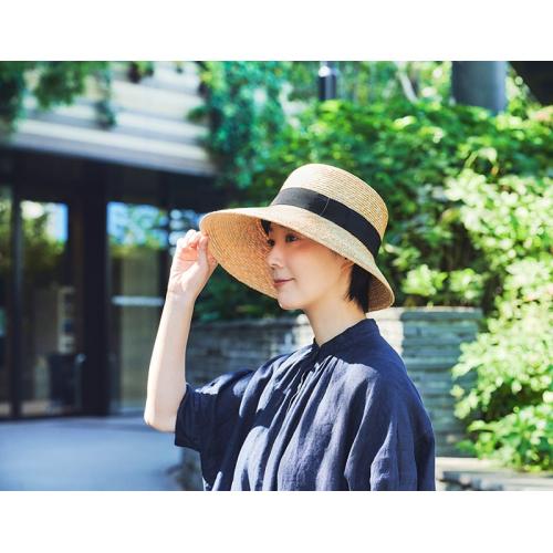 ＜田中帽子店＞ステラ 麦わら広つば女優帽