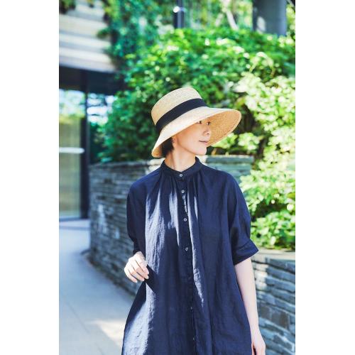 ＜田中帽子店＞ステラ 麦わら広つば女優帽