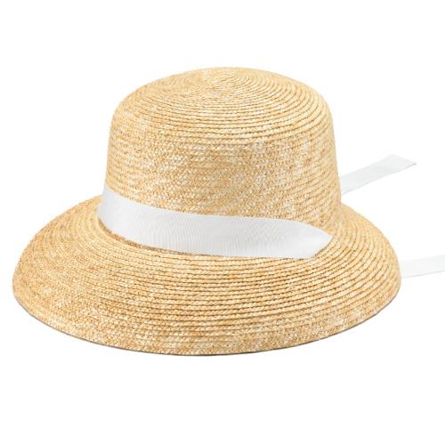 ＜田中帽子店＞ビアンカ ロングリボンカサブランカ