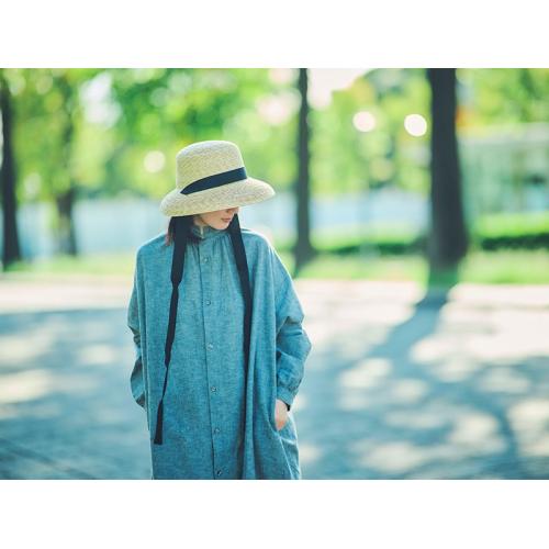 ＜田中帽子店＞ビアンカ ロングリボンカサブランカ