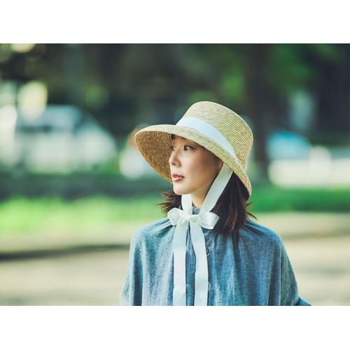 ＜田中帽子店＞ビアンカ ロングリボンカサブランカ