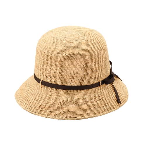 ＜田中帽子店＞ジーナ 畳めるクロッシェラフィアハット