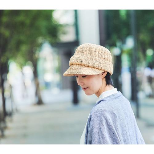 ＜田中帽子店＞ミミ ラフィアキャスケット