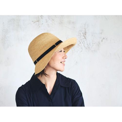 ＜田中帽子店＞クロエ2 畳めるラフィアハット
