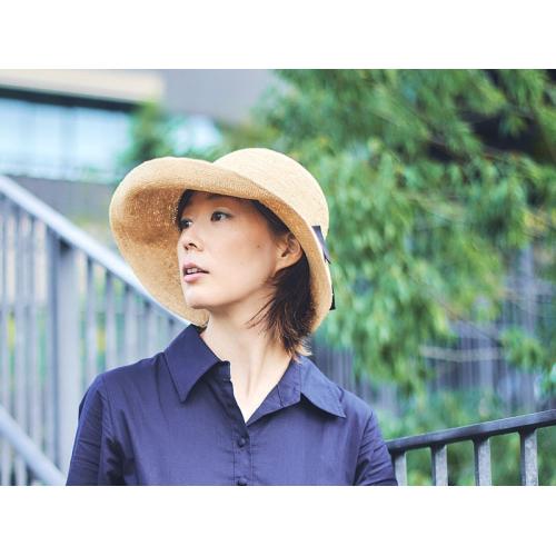 ＜田中帽子店＞クロエ2 畳めるラフィアハット