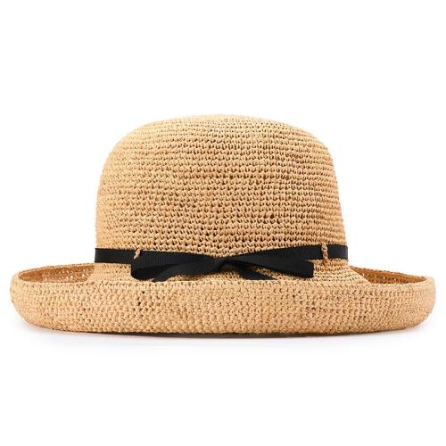 ＜田中帽子店＞クレール2 畳めるラフィアハット