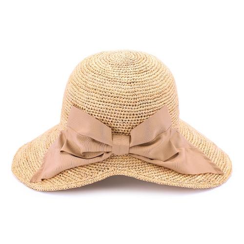 ＜田中帽子店＞デリア2 畳めるラフィアハット