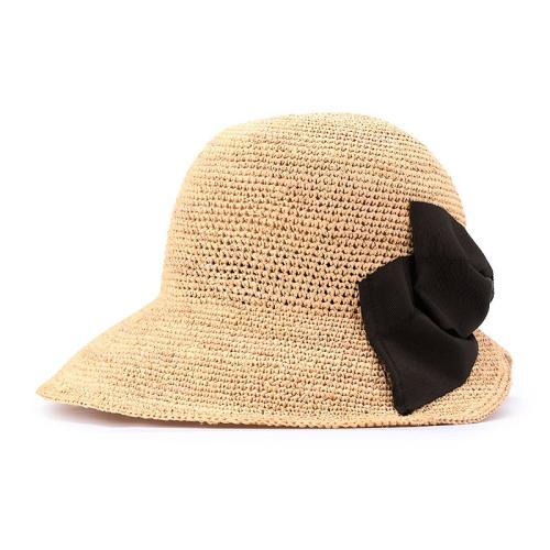 ＜田中帽子店＞デリア2 畳めるラフィアハット