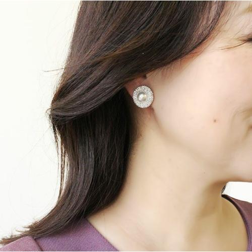 ＜アビステ＞パヴェパールイヤリング