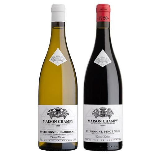 【送料当社負担】ブルゴーニュ最古のメゾン「メゾン・シャンピ―」のピノノワール＆シャルドネ赤白2本セット