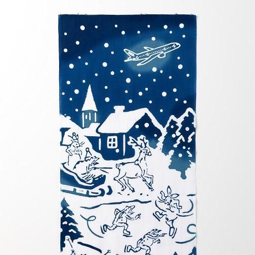 ＜ANAオリジナル＞かまわぬ for ANA　てぬぐい　鳥獣戯画（世界の旅 冬）