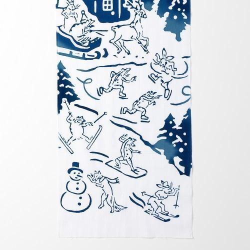 ＜ANAオリジナル＞かまわぬ for ANA　てぬぐい　鳥獣戯画（世界の旅 冬）