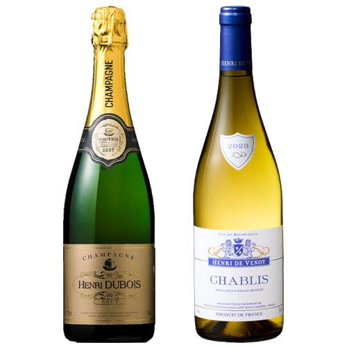 【送料当社負担】昇進、卒業祝いに！シャブリとシャンパーニュの2本セット