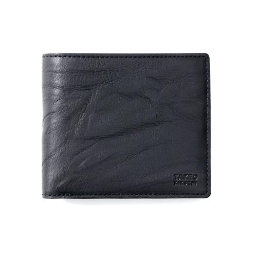 ＜タケオキクチ＞スクイーズシリーズ　ベラ付二つ折り財布小銭入れ無し