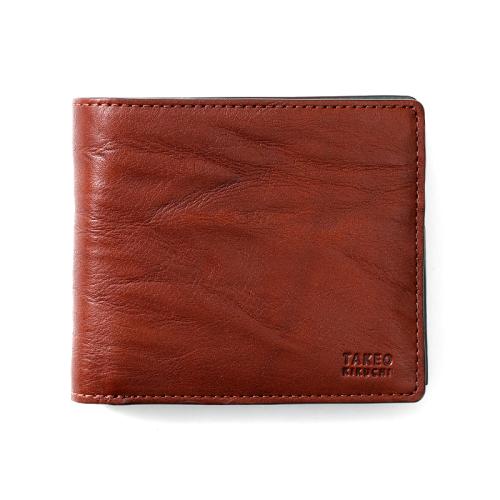 ＜タケオキクチ＞スクイーズシリーズ　ベラ付二つ折り財布小銭入れ無し