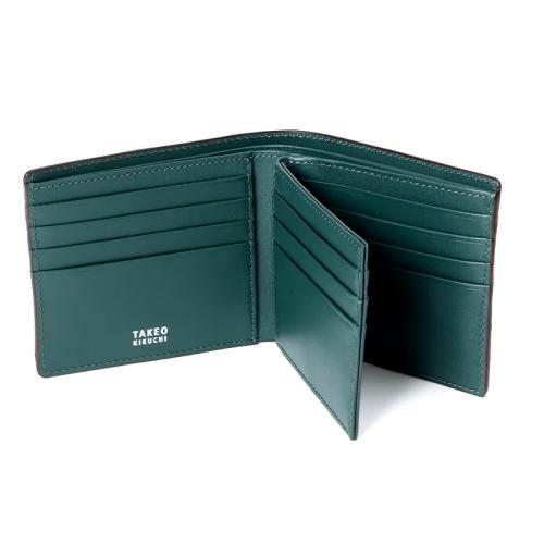 ＜タケオキクチ＞スクイーズシリーズ　ベラ付二つ折り財布小銭入れ無し