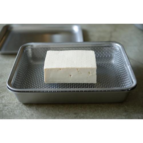 ＜ラバーゼ＞ステンレス角ざる21cm