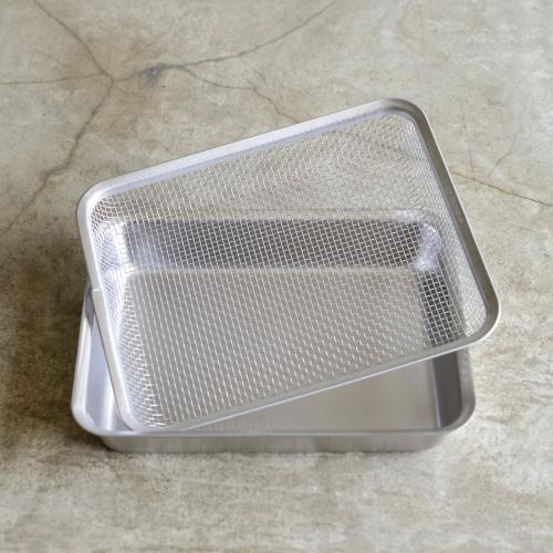 ＜ラバーゼ＞ステンレス角ざる21cm