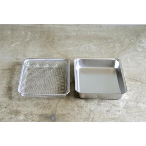 ＜ラバーゼ＞ステンレス角ざる21cm