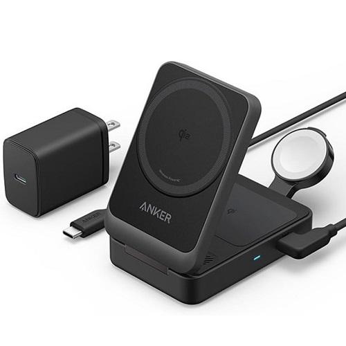 ＜Anker＞Anker MagGo Wireless Charging Station (Foldable 3-in-1)
